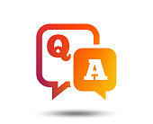 Question answer sign icon. Q&A symbol.