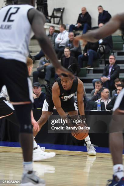 Tyus Battle looks to drive to the basket during the NBA Draft Combine Day 2 at the Quest Multisport Center on May 18, 2018 in Chicago, Illinois. NOTE...