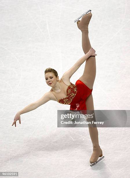 Rachael Flatt skates the ladies' free program en route to finishing first and winning the gold medal at the US Figure Skating Championships at...