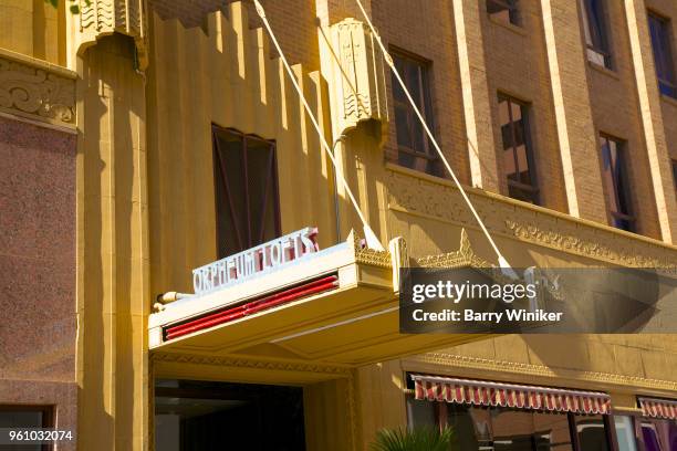 renovated downtown phoenix office building converted to loft apartment living - door canopy stock pictures, royalty-free photos & images