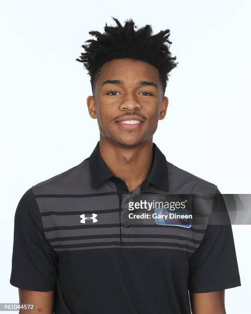 Jaylen Hands poses for a head shot at the Body Image station for the Medical Evaluation portion of the 2018 NBA Combine powered by Under Armour on...