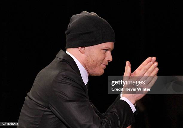 Actor Michael C. Hall walks onstage to accpet the Male Actor In A Drama Series award for "Dexter" at the 16th Annual Screen Actors Guild Awards held...