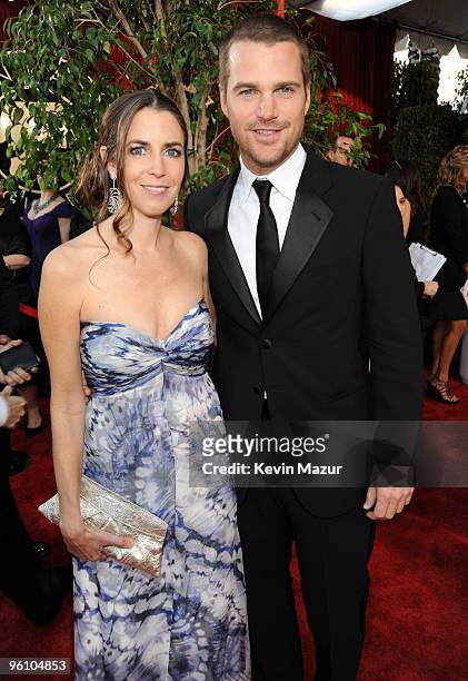 Caroline Fentress and Chris O'Donnell arrives to the TNT/TBS broadcast of the 16th Annual Screen Actors Guild Awards held at the Shrine Auditorium on...