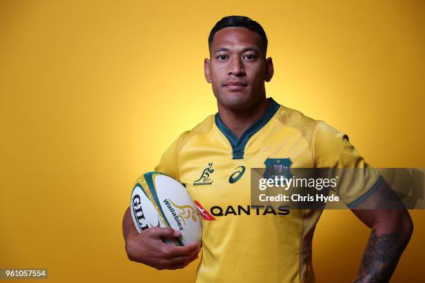 Israel Folau poses during the Australian Wallabies headshot session on May 7, 2018 in Gold Coast, Australia.