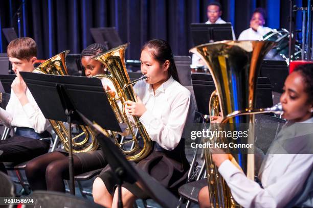 Students perform during the NAMM Day Of Service With DC Public Schools Music Festival At The Kennedy Center on May 21, 2018 in Washington, DC.