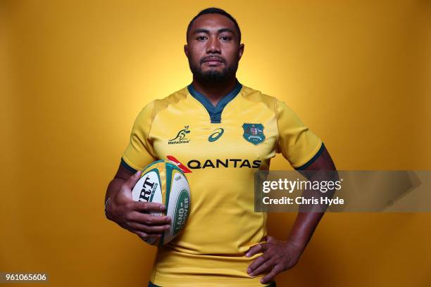 Sekope Kepu poses during the Australian Wallabies headshot session on May 7, 2018 in Gold Coast, Australia.