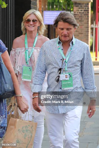 Anthea Turner and Richard Farleigh attending the Chelsea Flower show on May 21, 2018 in London, England.