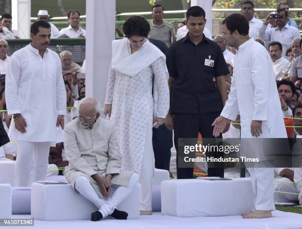 President of Indian National Congress Rahul Gandhi, Priyanka Gandhi Vadra along with her husband Robert Vadra and former Vice President of India...