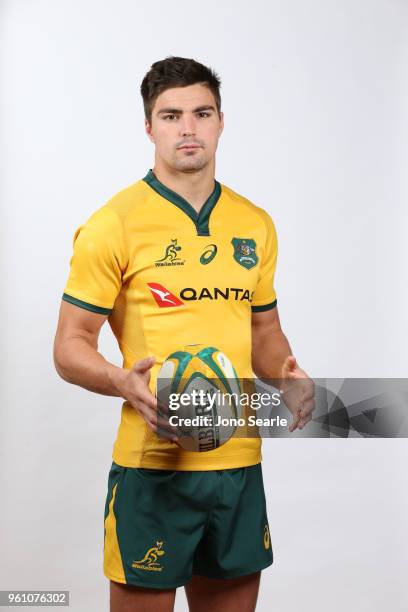 Jack Maddocks poses during the Australian Wallabies headshot session on May 7, 2018 in Gold Coast, Australia.