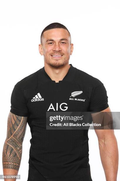 Sonny Bill Williams poses during a New Zealand All Blacks headshots session on May 21, 2018 in Auckland, New Zealand.