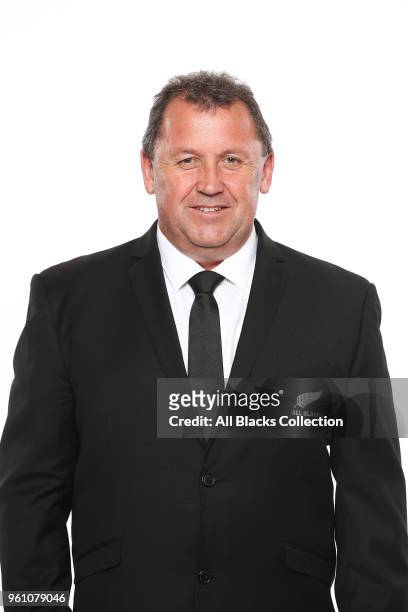 Assistant Head Coach Ian Foster poses during a New Zealand All Blacks headshots session on May 21, 2018 in Auckland, New Zealand.