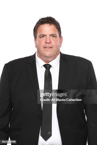 Logistics Manager James Iversen poses during a New Zealand All Blacks headshots session on May 21, 2018 in Auckland, New Zealand.