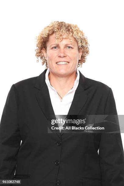 Team Services Manager Bianca Thiel poses during a New Zealand All Blacks headshots session on May 21, 2018 in Auckland, New Zealand.