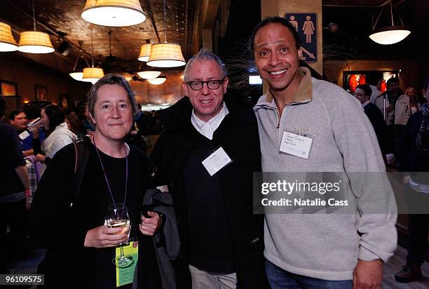 Christine Vachon, screenwriter/producer, James Schamus and filmmaker Jamal Joseph attend the Columbia University Party during the 2010 Sundance Film...