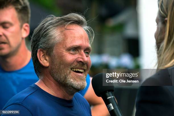 Minister of Foreign affairs, Anders Samuelsen, is interviewed after finishing the Royal Run on May 21, 2018 in Copenhagen, Denmark. The Royal Run...