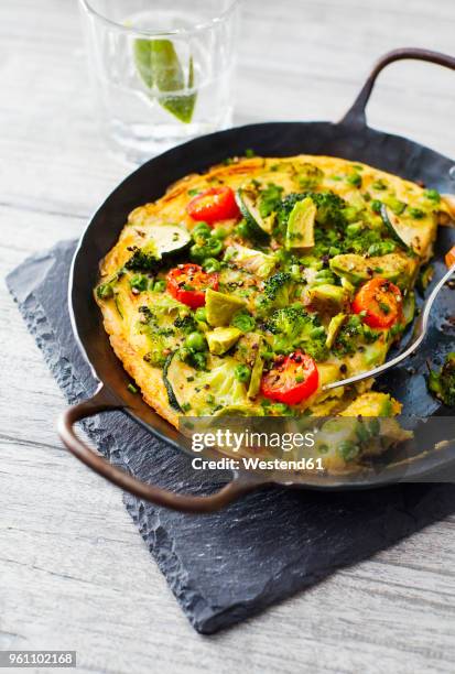 avocado frittata - frittata stock pictures, royalty-free photos & images