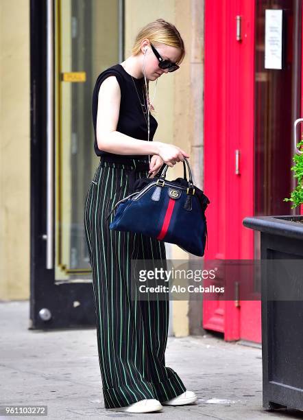 Dakota Fanning is seen in Soho on May 21, 2018 in New York City.