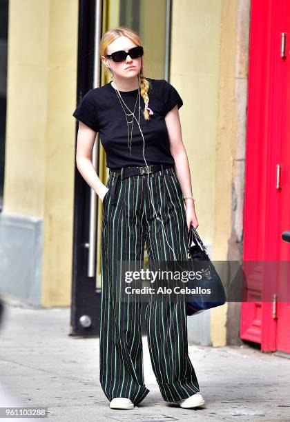 Dakota Fanning is seen in Soho on May 21, 2018 in New York City.