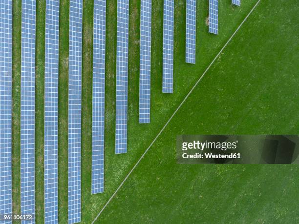Germany, Bavaria, aerial view of solar panels