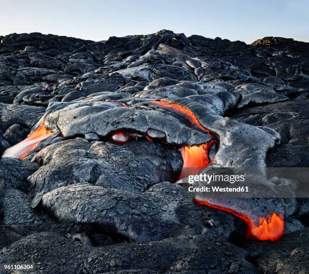 hawaii, big island, hawai'i volcanoes national park, lava - lava plain stock pictures, royalty-free photos & images