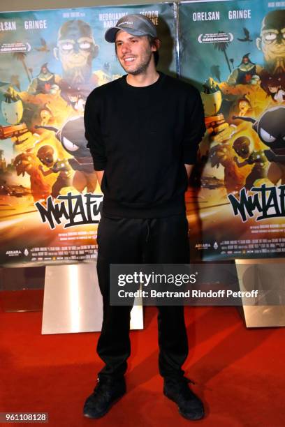 Voice in the movie; Rapper Orelsan aka Aurelien Cotentin attends the "Mutafukaz Paris Premiere at UGC Cine Cite des Halles on May 21, 2018 in Paris,...