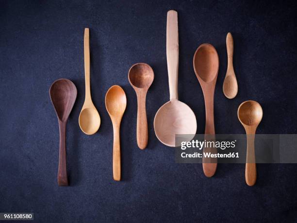 variety of wooden spoons - kochlöffel stock-fotos und bilder