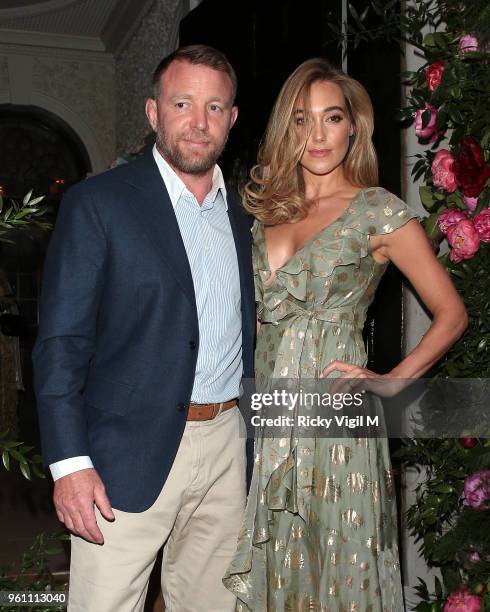 Guy Ritchie and Jacqui Ainsley seen attending Annabel's x Dior dinner to celebrate the RHS Chelsea Flower Show on May 21, 2018 in London, England.