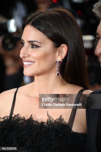 Actress Penelope Cruz, wearing jewels by Atelier Swarovski Fine Jewelry attends the screening of "Everybody Knows " and the opening gala during the...