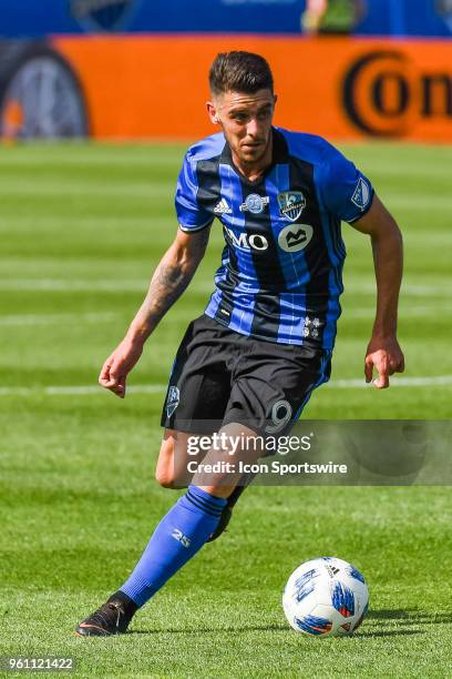 Montreal Impact midfielder Alejandro Silva gets ready to shoot the ball during the LA Galaxy versus the Montreal Impact game on May 21 at Stade...