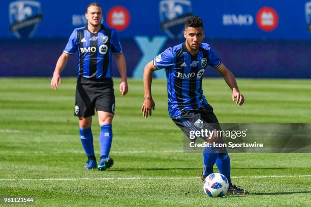 Montreal Impact midfielder Saphir Taider rins with the ball during the LA Galaxy versus the Montreal Impact game on May 21 at Stade Saputo in...