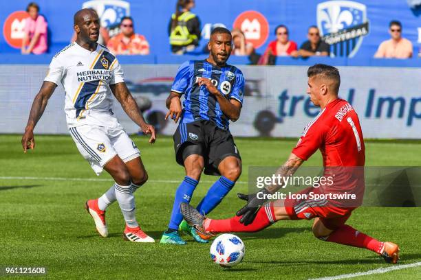 Missed shot by Montreal Impact forward Anthony Jackson-Hamel on Los Angeles Galaxy goalkeeper David Bingham during the LA Galaxy versus the Montreal...