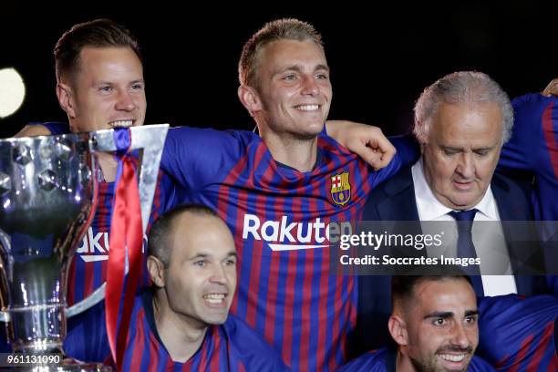 Marc Andre ter Stegen of FC Barcelona, Jasper Cillessen of FC Barcelona during the La Liga Santander match between FC Barcelona v Real Sociedad at...