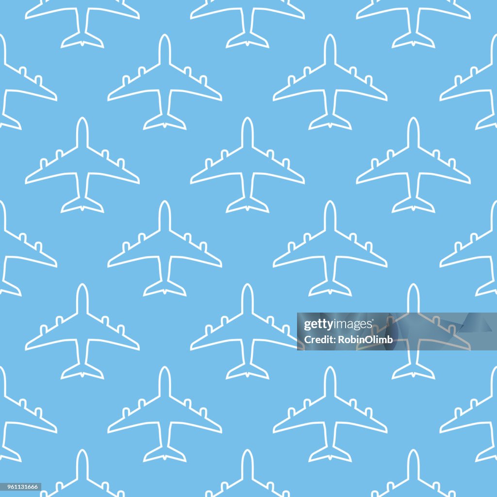 Airlane Pattern Line Art Airplane Seamless Pattern High-Res Vector Graphic - Getty Images