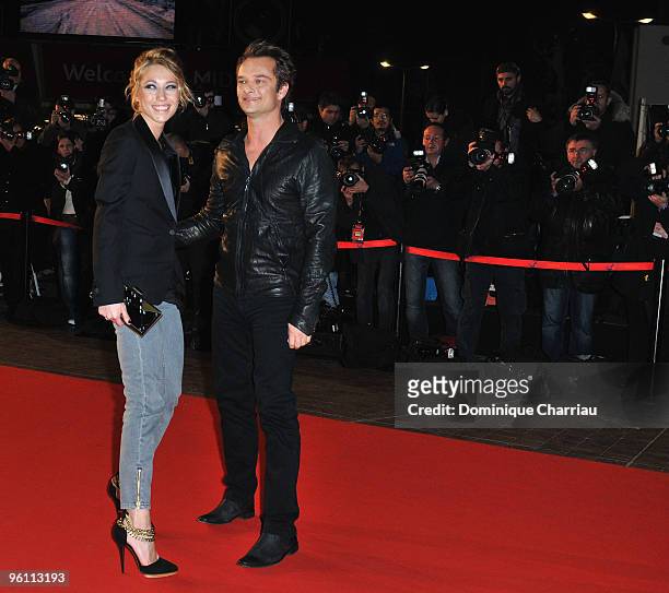David Hallyday and Laura Smet attend the NRJ Music Awards 2010 at Palais des Festivals on January 23, 2010 in Cannes, France.