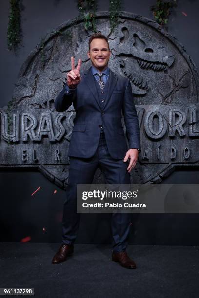 Actor Chris Pratt attends the 'Jurassic World: Fallen Kindom' premiere at WiZink Center on May 21, 2018 in Madrid, Spain.