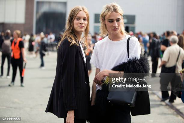 Models Sarah Dahl, Vincent Beier Kaspersen after Coach during New York Fashion Week Spring/Summer 2018 on September 12, 2017 in New York City.