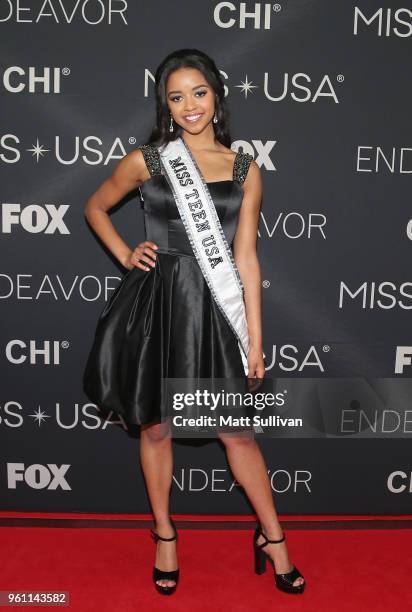 Miss Teen USA 2018 Hailey Colborn walks the red carpet at the Shreveport Convention Center prior to the 2018 Miss USA on May 21, 2018 in Shreveport,...