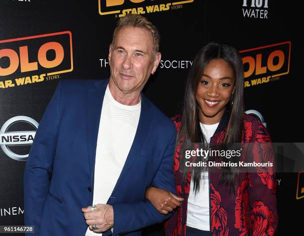 Hal Rubenstein and Tiffany Haddish attend a screening of "Solo: A Star Wars Story" hosted by The Cinema Society with Nissan & FIJI Water at SVA...
