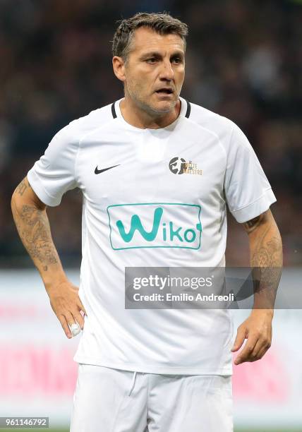 Christian Vieri looks on during Andrea Pirlo Farewell Match at Stadio Giuseppe Meazza on May 21, 2018 in Milan, Italy.