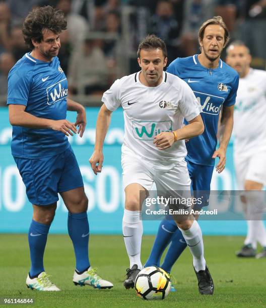 Alessandro Del Piero in action during Andrea Pirlo Farewell Match at Stadio Giuseppe Meazza on May 21, 2018 in Milan, Italy.