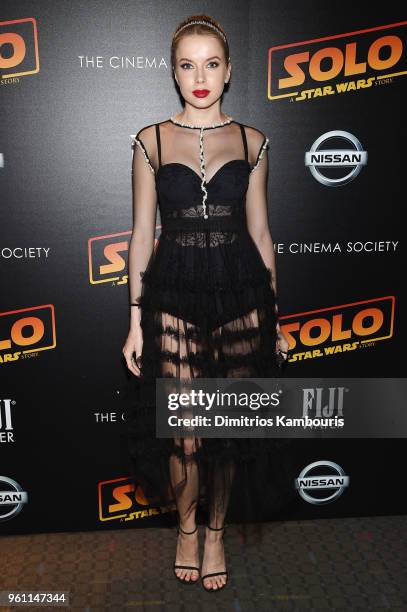 Louisa Warwick attends a screening of "Solo: A Star Wars Story" hosted by The Cinema Society with Nissan & FIJI Water at SVA Theater on May 21, 2018...