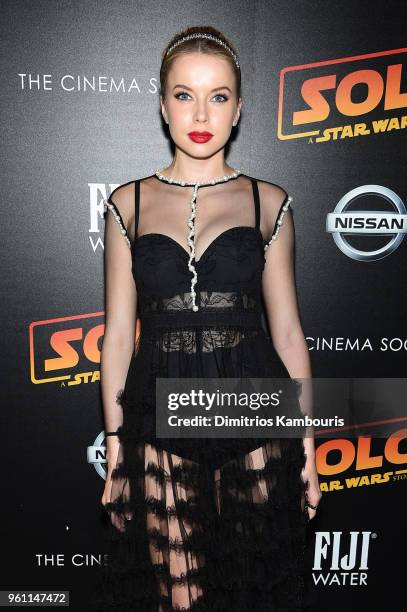 Louisa Warwick attends a screening of "Solo: A Star Wars Story" hosted by The Cinema Society with Nissan & FIJI Water at SVA Theater on May 21, 2018...