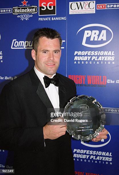 Kenny Logan of Wasps after being presented with The PRA Computacenter Golden Boot Award at Lord's Cricket Ground, London. \ Mandatory Credit: Dave...