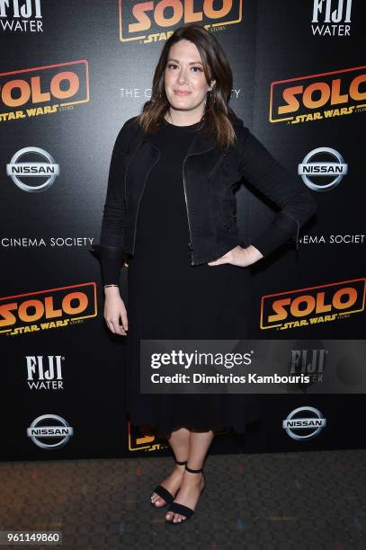 Michelle Collins attends a screening of "Solo: A Star Wars Story" hosted by The Cinema Society with Nissan & FIJI Water at SVA Theater on May 21,...