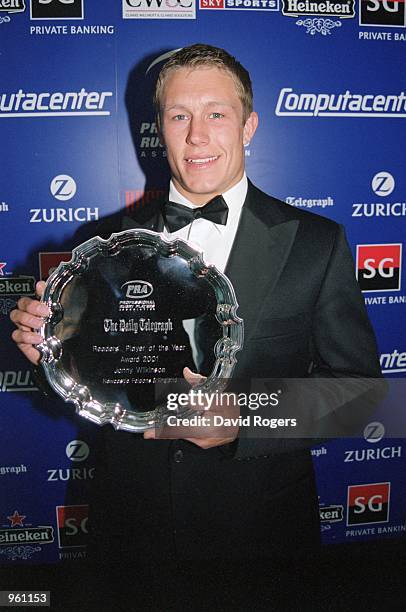 Jonny Wilkinson of Newcastle after being presented with Dail Telegraph Readers award The PRA Computacenter at Lord's Cricket Ground, London. \...