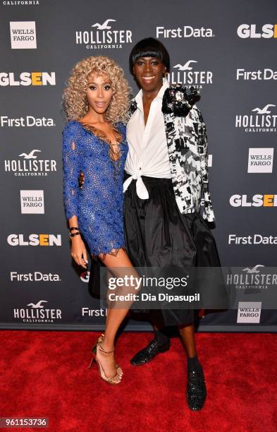 Model Isis King and iSupermodel, America's Next Top Model Miss J. Alexander attend the GLSEN 2018 Respect Awards at Cipriani 42nd Street on May 21,...