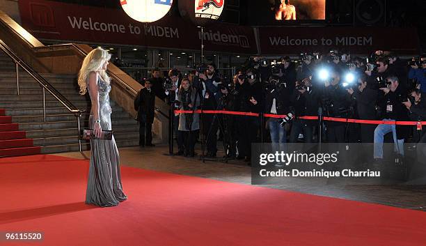 Victoria Silvstedt attends the NRJ Music Awards 2010 at Palais des Festivals on January 23, 2010 in Cannes, France.