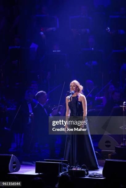 Rosalie Craig sings 'Being alive' at 'Magic At The Musicals' concert, held at Royal Albert Hall on May 21, 2018 in London, England.