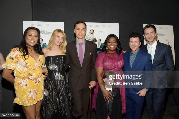 Aneesh Sheth, Claire Danes, Jim Parsons, Octavia Spencer, Leo James Davis, director Silas Howard and screenwriter Daniel Pearle attend the A Kid Like...