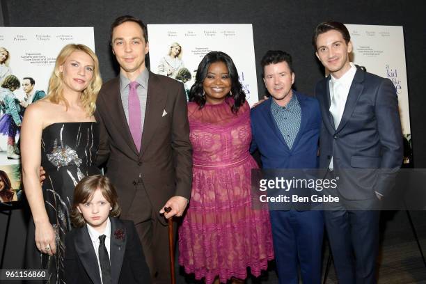 Claire Danes, Jim Parsons, Octavia Spencer, Leo James Davis, director Silas Howard and screenwriter Daniel Pearle attend the A Kid Like Jake New York...